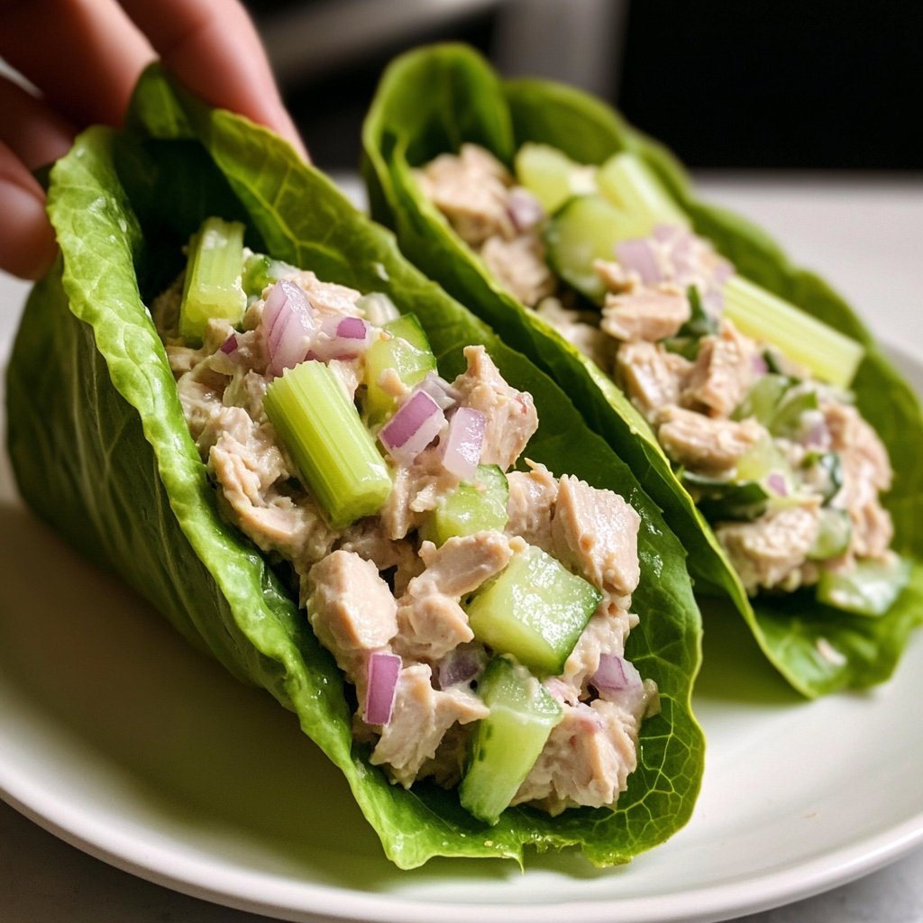 Simple Tuna Salad Lettuce Wrap Lunch