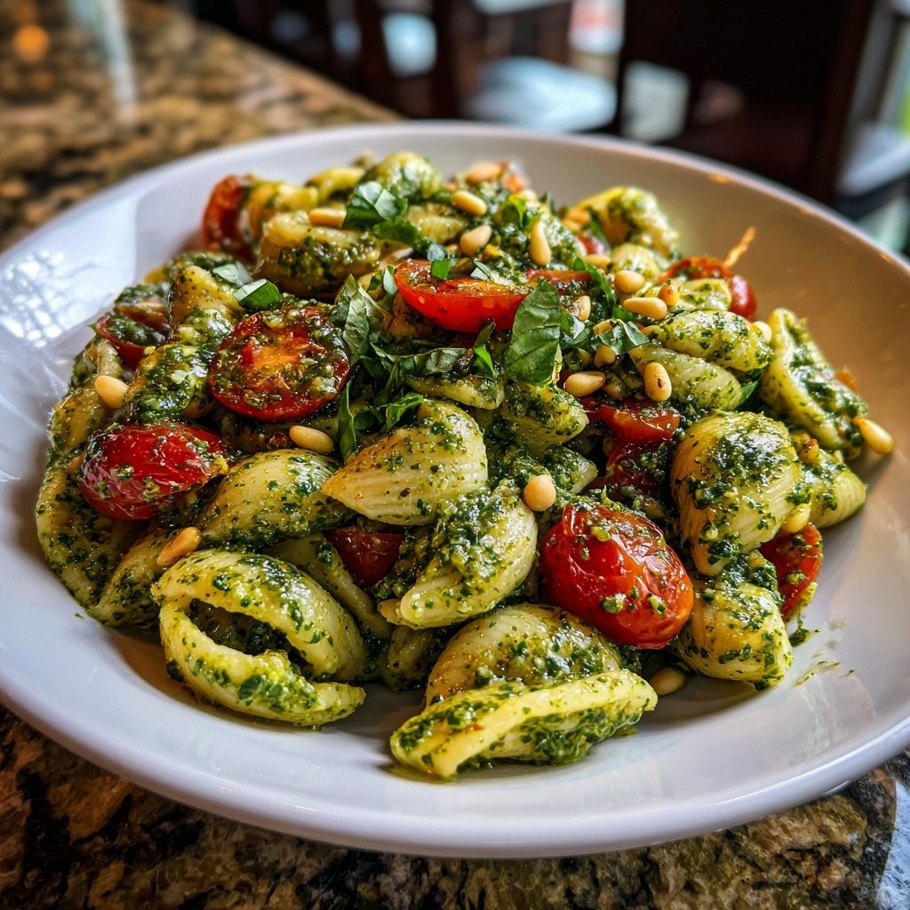 Healthy Lunch Pesto Pasta Salad
