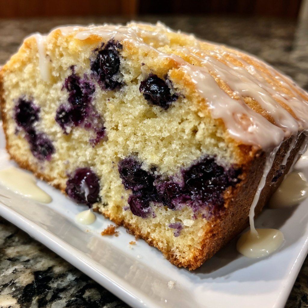 Blueberry Lemon Loaf With Glaze
