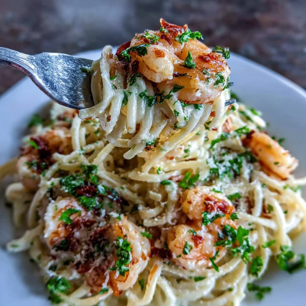Shrimp Cream Sauce Pasta
