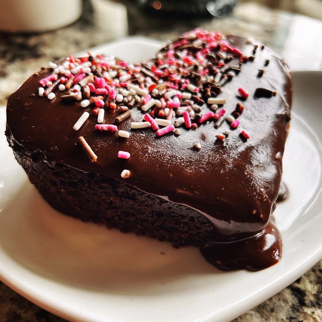 Heart-Shaped Chocolate Cake
