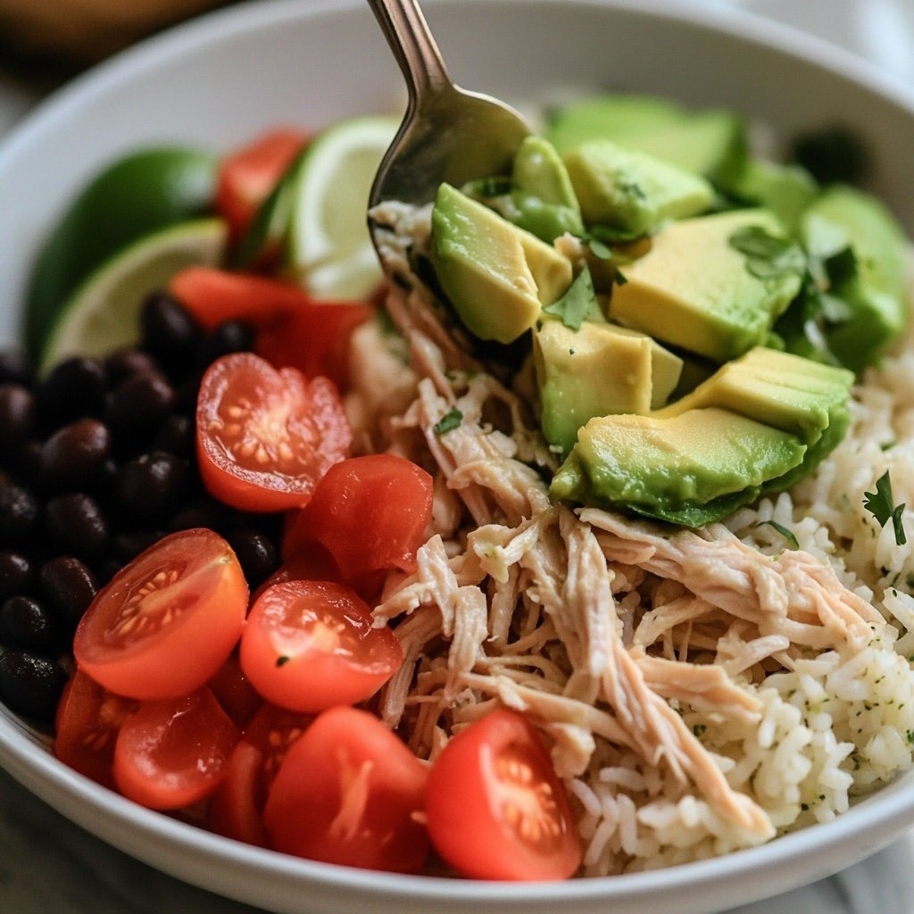 Light Chicken Burrito Bowl Lunch