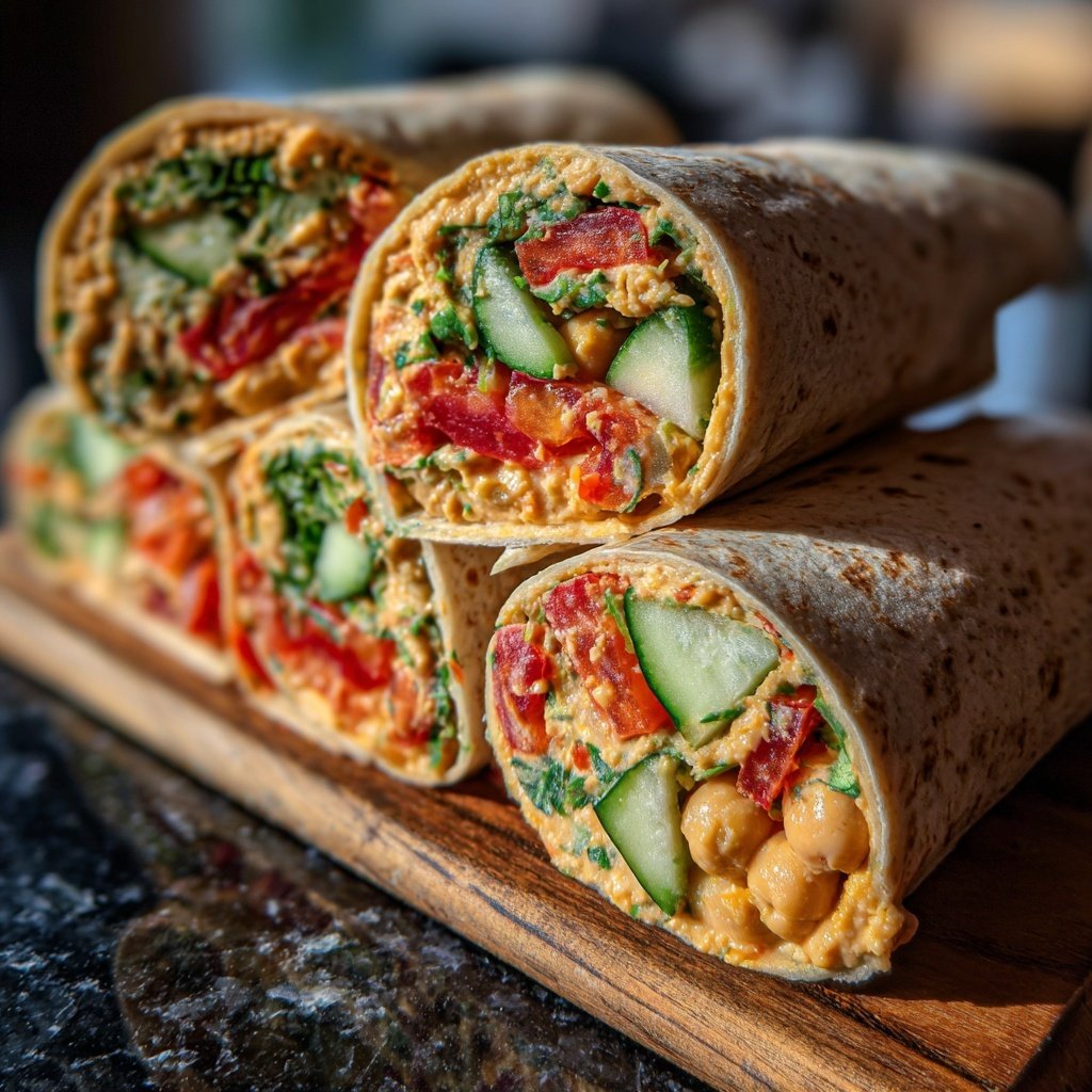 Mediterranean Chickpea Cucumber Wraps