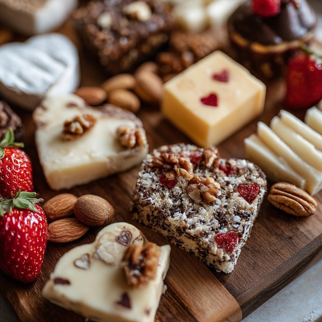 Valentines Charcuterie Board with Mini Desserts