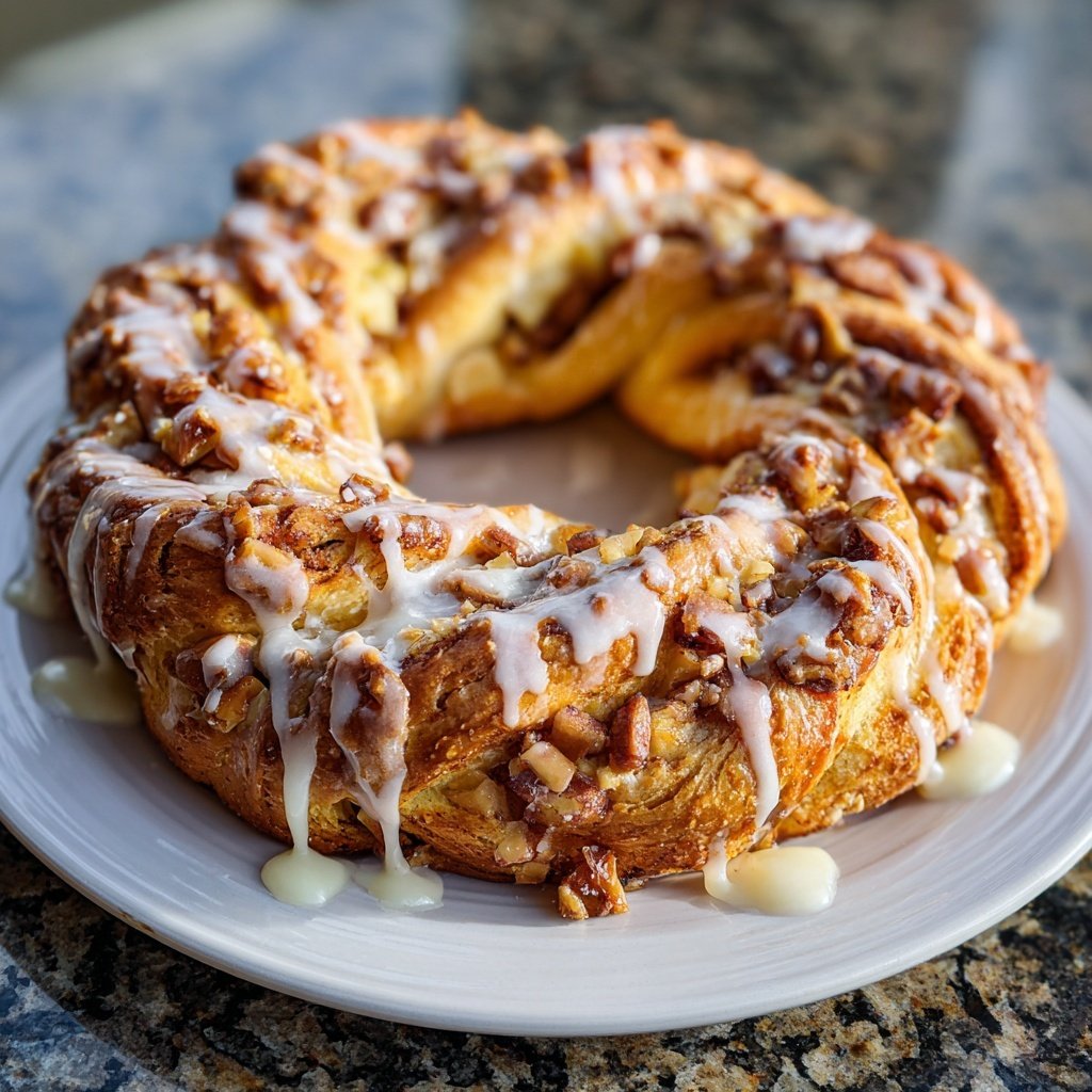 Cozy Apple Kringle with Vanilla Glaze
