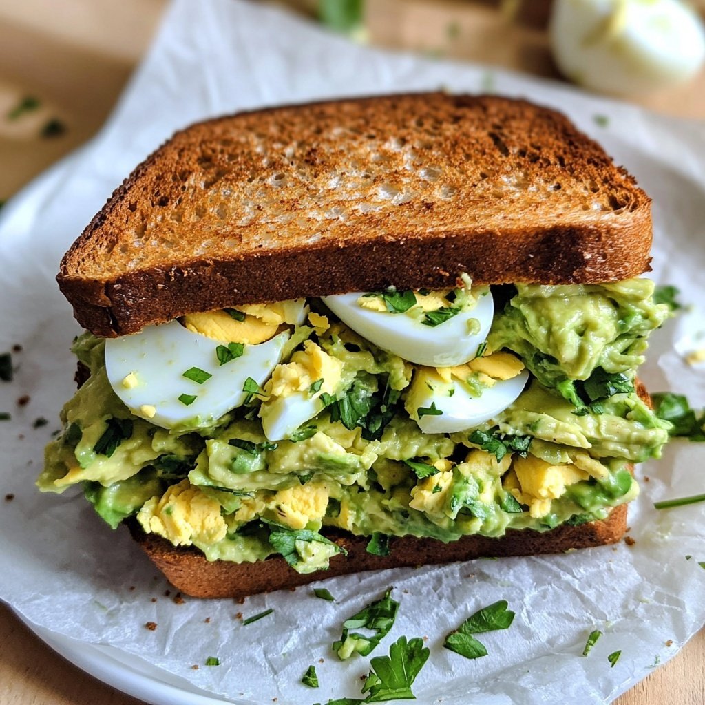 Budget-Friendly Avocado Egg Salad Sandwich Lunch