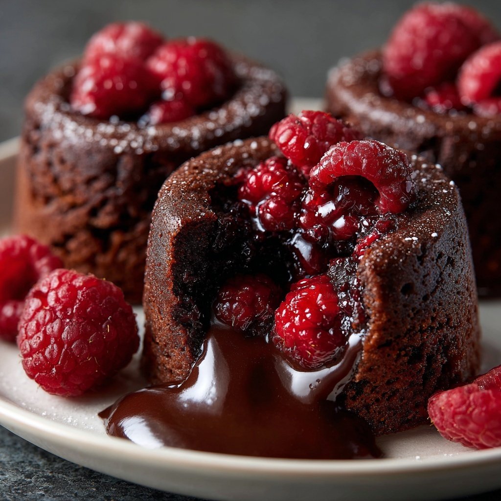 Chocolate Raspberry Lava Cakes