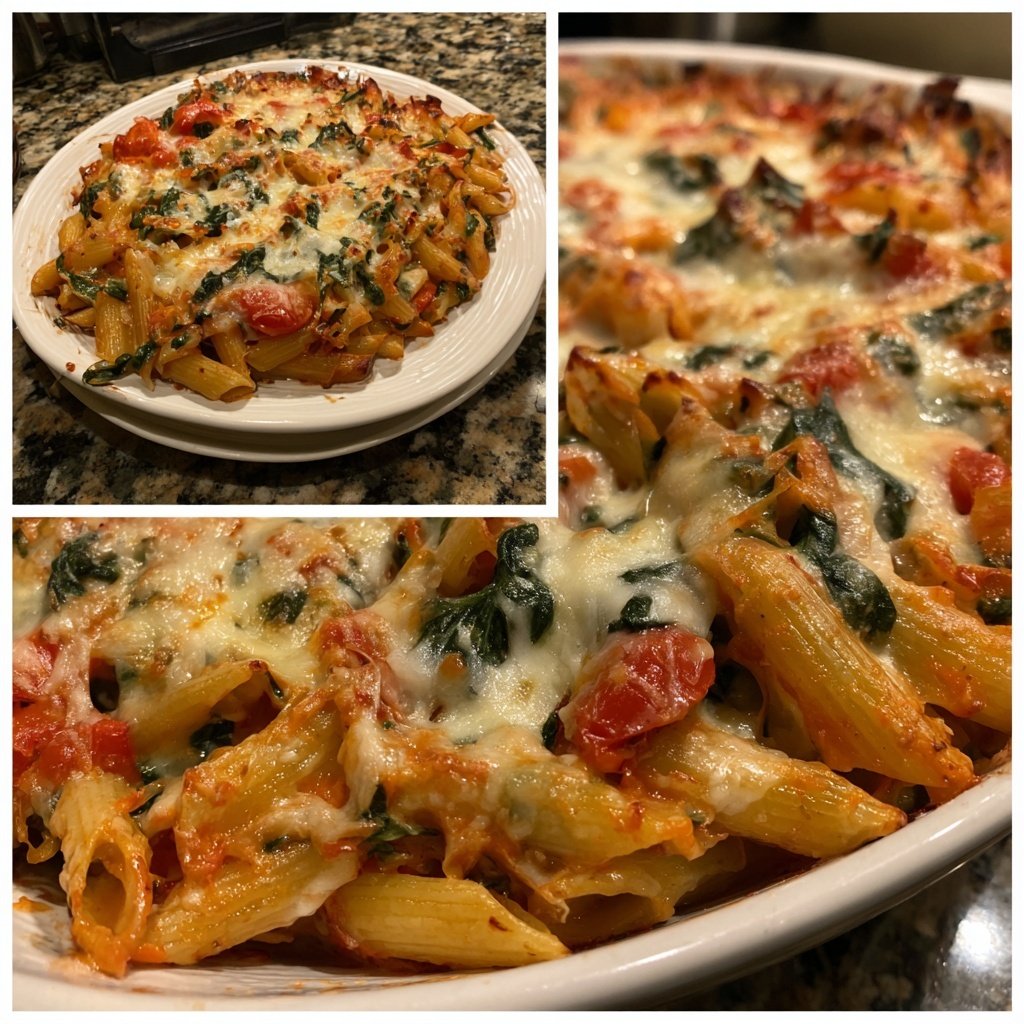 Roasted Red Pepper Veggie Pasta Bake