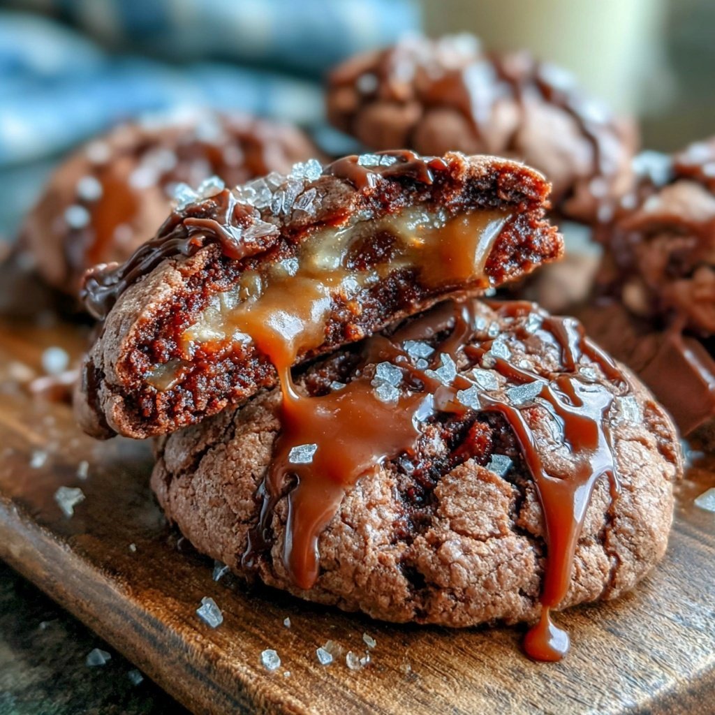 Brownie Mix Caramel Swirl Cookies