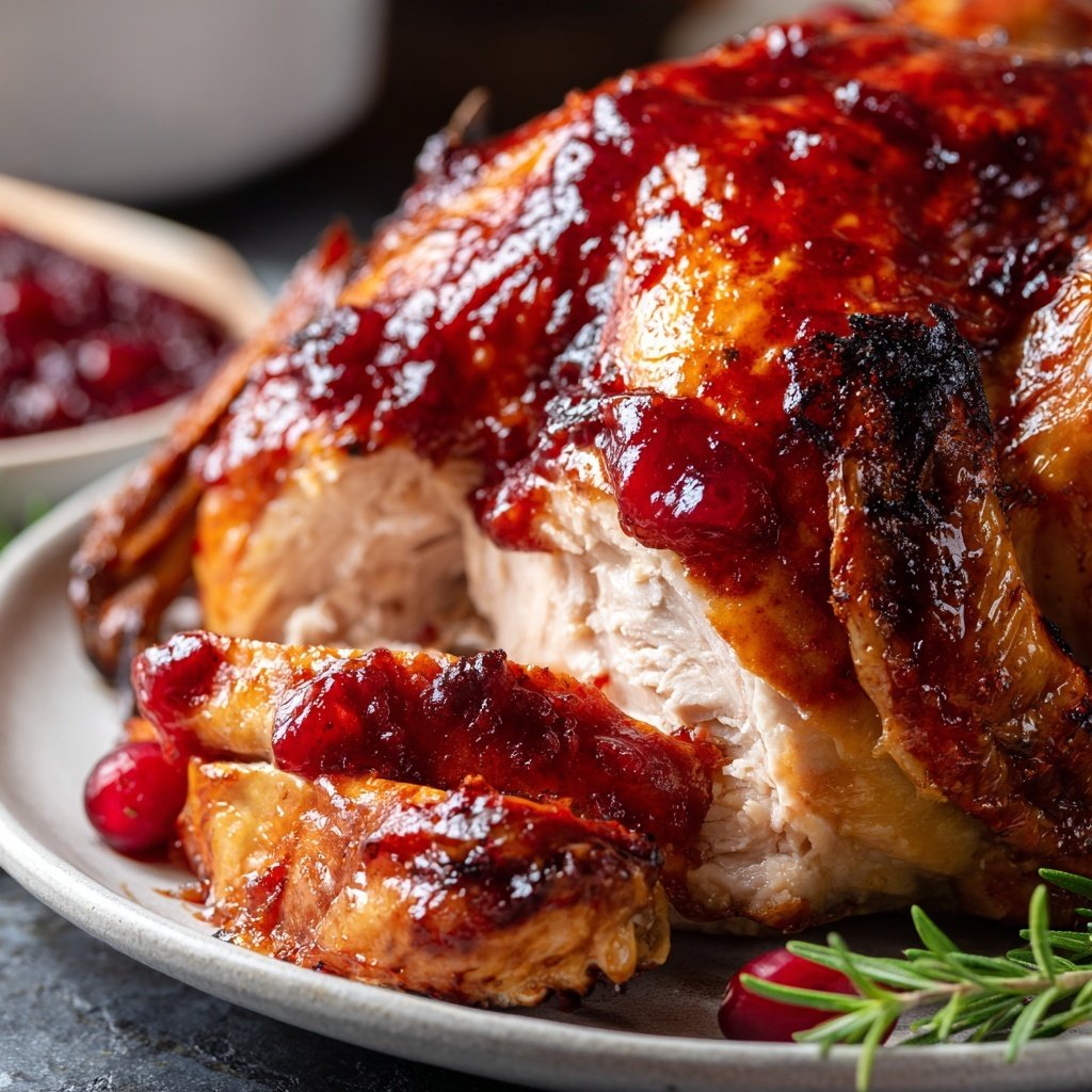 Roasted Turkey with Cranberry Glaze