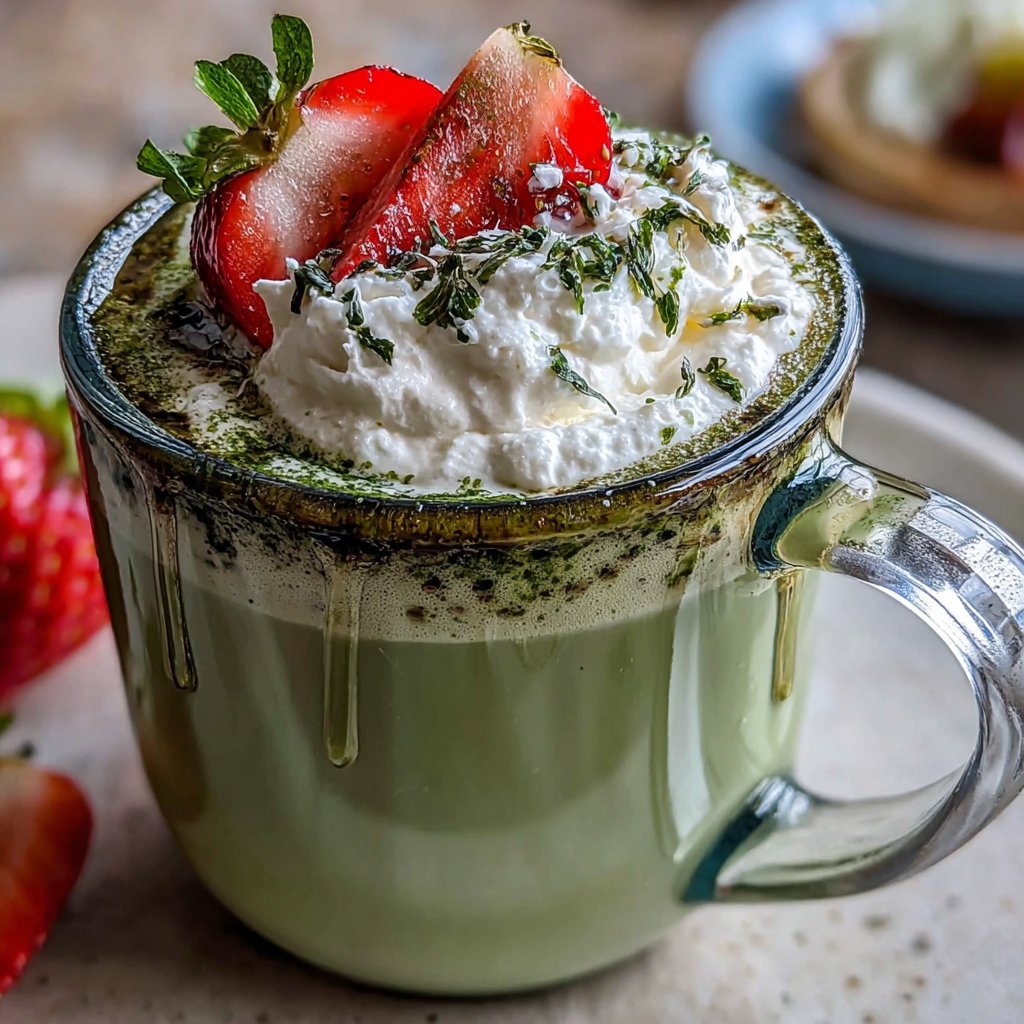 Hot Strawberry Matcha Latte
